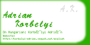 adrian korbelyi business card